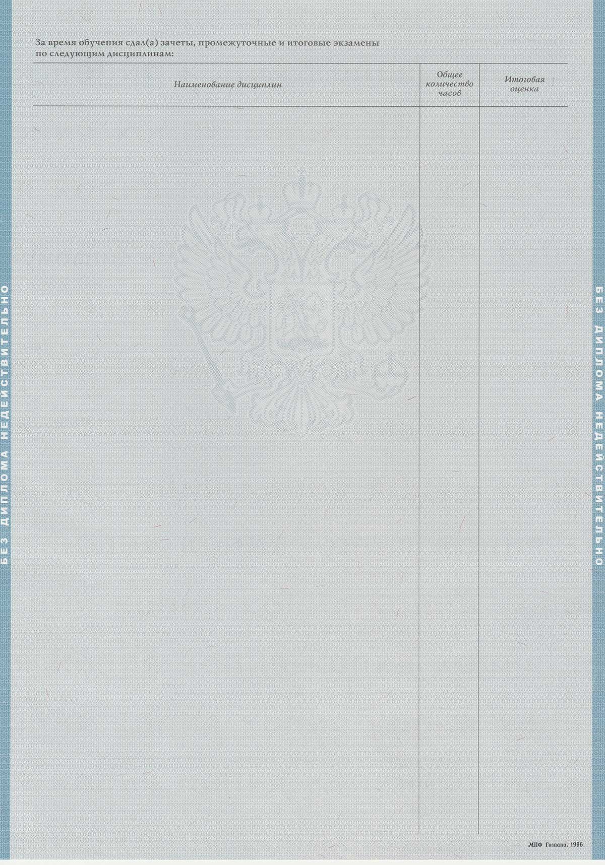 Диплом специалиста 1997-2003 год 